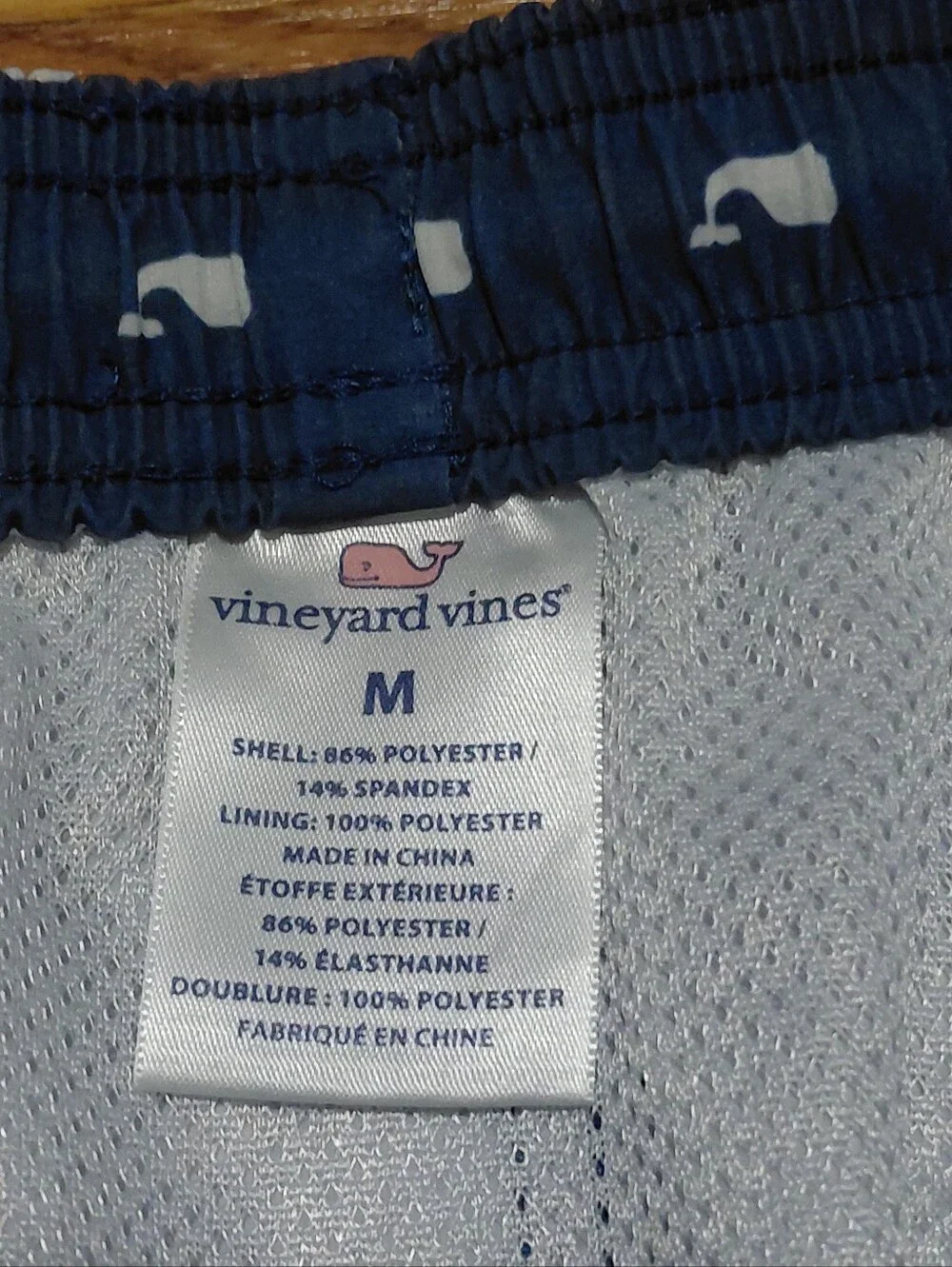 Vineyard Vines American Patriotic Swim Shorts Men Sz M Blue Red Logo Swim Trunks